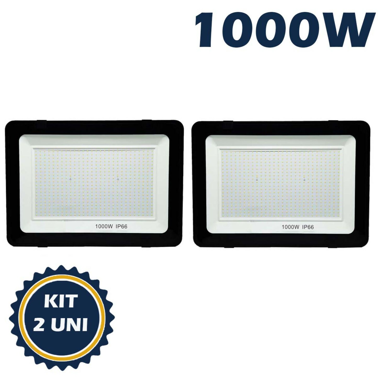 REFLETOR HOLOFOTE LED SMD 1000W 6500K(BRANCO FRIO)BIVOLT IP66 KIT2