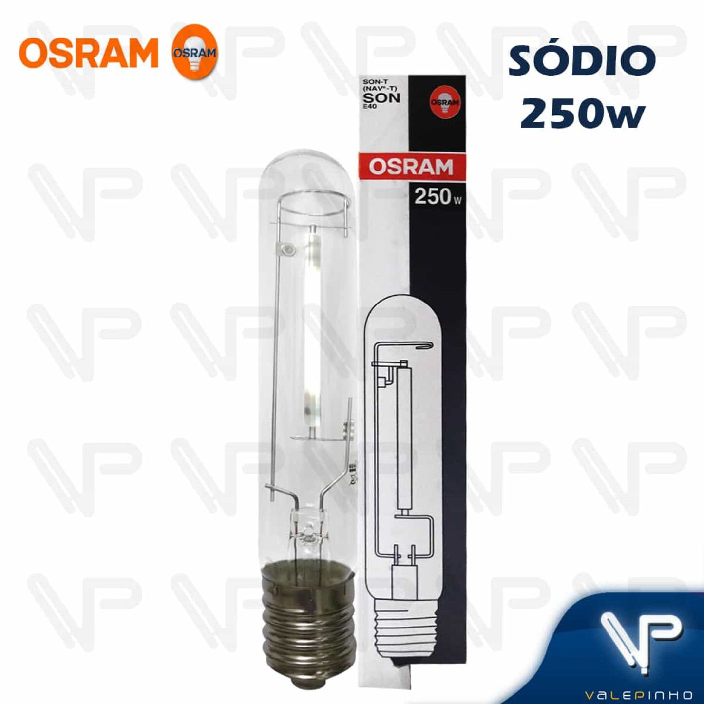 Lâmpada Vapor de Sódio 250W da OSRAM VALEPINHO