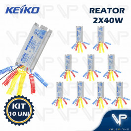 REATOR PARTIDA RÁPIDA P/LÂMPADA FLUORESCENTE 2X40W 127V KIT10