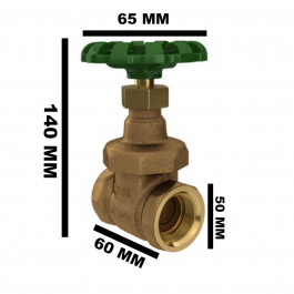 REGISTRO DE GAVETA BRUTO DECA 1.1/2" (DN 40mm) VOLANTE VERDE 1510HD112