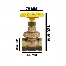 REGISTRO DE GAVETA BRUTO DECA 1" (DN 25mm) VOLANTE  AMARELO 1502B100