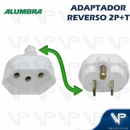 ADAPTADOR REVERSO BRANCO 2P+T 15A