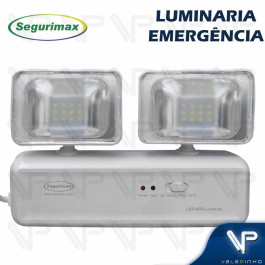 BLOCO DE ILUMINAÇÃO DE EMÊRGENCIA AUTÔNOMO 2 FÁROIS 4W 24 LEDS 6500K(BRANCO FRIO)BIVOLT