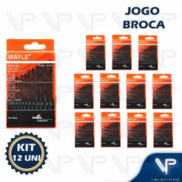 BROCA DE AÇO RÁPIDO HELICOIDAL MAYLE 1.5mm A 6.5mm C/13PÇS KIT12