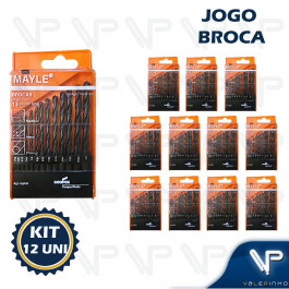 BROCA DE AÇO RÁPIDO HELICOIDAL MAYLE 1/16''A 1/4'' C/13PÇS KIT12