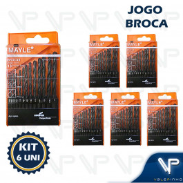 BROCA DE AÇO RÁPIDO HELICOIDAL MAYLE 1/16''A 1/4'' C/13PÇS KIT6