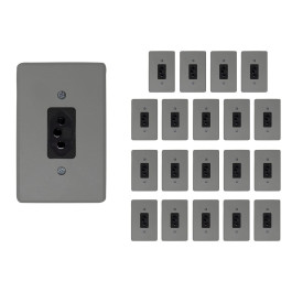CONJUNTO EMBUTIR C/PLACA 4X2 CINZA TOMADA HEXAGONAL 2P+T 20A KIT20