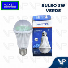 LÂMPADA LED BULBO 3W 127V VERDE E27 