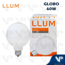 LÂMPADA INCANDESCENTE GLOBO G95 60W 220V 2800K(BRANCO QUENTE)E27 DIMERIZAVÉL