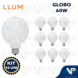 LÂMPADA INCANDESCENTE GLOBO G95 60W 220V 2800K(BRANCO QUENTE)E27 DIMERIZAVÉL KIT10