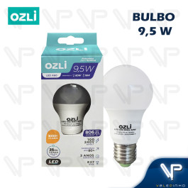 LÂMPADA LED BULBO 9,5W 3000K(BRANCO QUENTE)E27 BIVOLT 