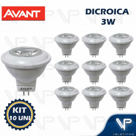 LÂMPADA LED MINI DICRÓICA MR11 3W 12V 30G 6500K(BRANCO FRIO)G4 KIT10