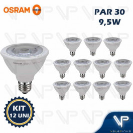 LÂMPADA LED PAR30 OSRAM  9,5W 25G 3000K(BRANCO QUENTE)E27 BIVOLT KIT12