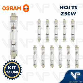 LÂMPADA VAPOR METALICO DUPLO CONTATO OSRAM 250W 4200K(BRANCO NEUTRO)FC2 HQI-TS NDL KIT12