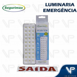 LUMINÁRIA DE EMERGÊNCIA 30 LEDS 6500K(BRANCO FRIO) BIVOLT