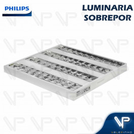 LUMINÁRIA DE SOBREPOR PHILIPS 60X60CM C/ALETA ALUMINIO PARA LÂMPADA T5 4 x 9W ou 14W 