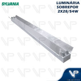 LUMINÁRIA INDUSTRIAL DE SOBREPOR 120X15CM PARA LÂMPADA T5 2x28W 54W