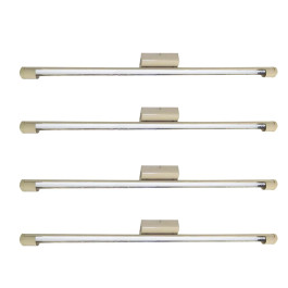 LUMINARIA TUBULAR SOBREPOR 120CM COM LÂMPADA LED 1X18W 6500K(BRANCO FRIO)BEGE KIT4
