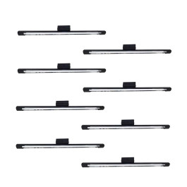 LUMINARIA TUBULAR SOBREPOR 120CM COM LÂMPADA LED 1X18W 6500K(BRANCO FRIO)PRETO KIT8