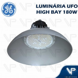 LUMINÁRIA LED SMD UFO HIGH BAY INDUSTRIAL 180W BIVOLT 4000K(BRANCO NEUTRO) PRISMATICA 