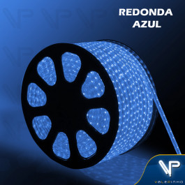 MANGUEIRA LED REDONDA 2 FIOS AZUL 220V 100 METROS