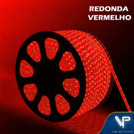 MANGUEIRA LED REDONDA 2 FIOS VERMELHO 127V