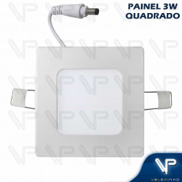 PAINEL PLAFON LED 3W EMBUTIR QUADRADO 6500K(BRANCO FRIO)BIVOLT