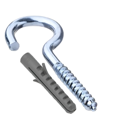 PARAFUSO GANCHO ZINCADO COM BUCHA 8MM