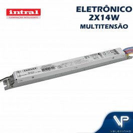 REATOR ELETRÔNICO INTRAL P/LÂMPADA FLUORESCENTE 2X14W MULTITENSÃO REH