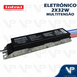 REATOR ELETRÔNICO INTRAL P/LÂMPADA FLUORESCENTE 2X32W MULTITENSÃO REH