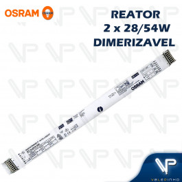 REATOR ELETRÔNICO OSRAM DIMERIZÁVEL P/LÂMPADA FLUORESCENTE 2x28W 50W 54Wx220V QTI