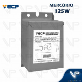 REATOR PARA LÂMPADA VAPOR MERCÚRIO 125W 220V(USO INTERNO) 