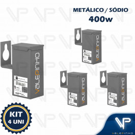 REATOR PARA LÂMPADA VAPOR SÓDIO/METÁLICO   400W 220V(USO EXTERNO) KIT4