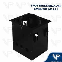 SPOT EMBUTIR QUADRADO PARA LAMPADA AR111 GU10 DIRECIONAVEL PT