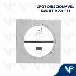 SPOT EMBUTIR QUADRADO PARA LAMPADA AR111 GX8,5 DIRECIONAVEL BR