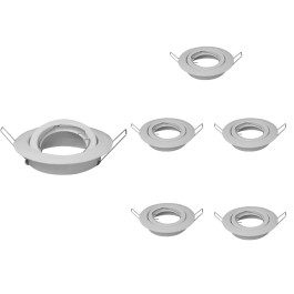 SPOT EMBUTIR REDONDO PARA LAMPADA DICROICA GU10 DIRECIONAVEL BR KIT6