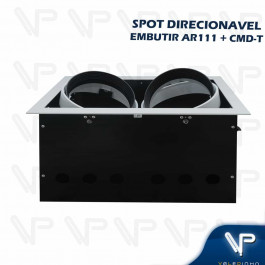 SPOT EMBUTIR RETANGULAR PARA 1 LAMPADA AR111 GX8,5 + 1 LAMPADA CDM-T G12 DIRECIONAVEL PT