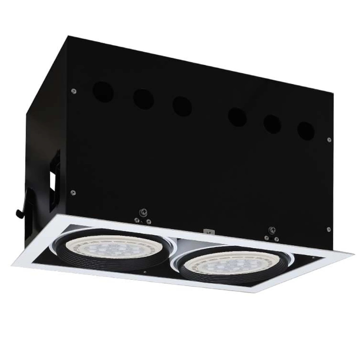 SPOT EMBUTIR DUPLO COM 2 LAMPADAS AR111 12W 6500K(BRANCO FRIO)GU10 ORIENTAVEL