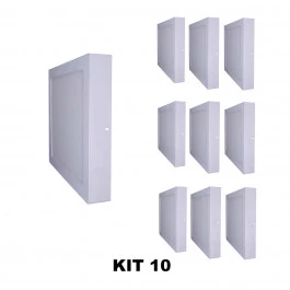 PAINEL PLAFON LED 18W SOBREPOR QUADRADO 6500K(BRANCO FRIO)BIVOLT SLIM KIT10