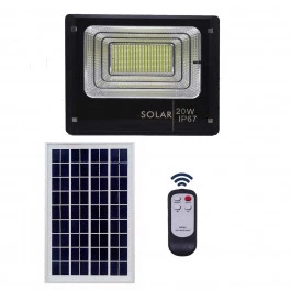 REFLETOR HOLOFOTE LED SOLAR SMD    20W 6500K(BRANCO FRIO)C/ PLACA