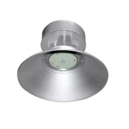 LUMINÁRIA LED SMD CONE HIGH BAY INDUSTRIAL   50W BIVOLT 6500K(BRANCO FRIO) COM CHAPÉU PRISMATICA MD50