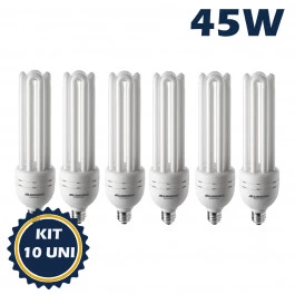 LÂMPADA COMPACTA 4U 45W 127V 6500K(BRANCO FRIO)E27 KIT10