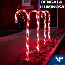 BENGALA 10 LÂMPADAS LED BRANCO QUENTE FIXO 220V FIO TRANSPARENTE 80CM