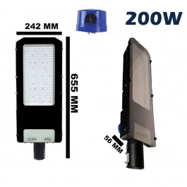 LUMINÁRIA LED PUBLICA POSTE SMD C/RELE 200W 6500K(BRANCO FRIO)BIVOLT