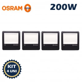 REFLETOR HOLOFOTE LED SMD LEDVANCE OSRAM    200W 5000K(BRANCO LUZ DO DIA)BIVOLT IP65 FLOODLIGHT KIT4