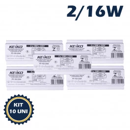 REATOR PARTIDA RÁPIDA P/LÂMPADA FLUORESCENTE 2X16W 220V KIT10