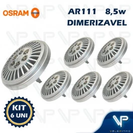 LAMPADA LED AR111 OSRAM 8,5W 12V 24G 3000K (BRANCO QUENTE)G53 DIMERIZÁVEL PARATHOM PRO ADVANCED KIT6