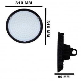 LUMINÁRIA LED SMD UFO HIGH BAY GALPÃO INDUSTRIAL 150W BIVOLT 6500K(BRANCO FRIO)