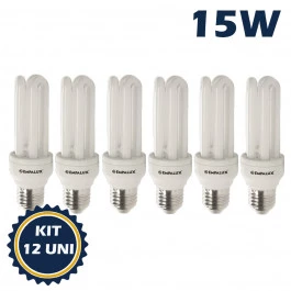 LÂMPADA COMPACTA 3U 15W 127V 6400K(BRANCO FRIO)E27 KIT12