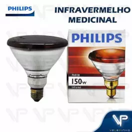 LÂMPADA INFRAVERMELHO MEDICINAL PAR38 PHILIPS 150W 127V E27 